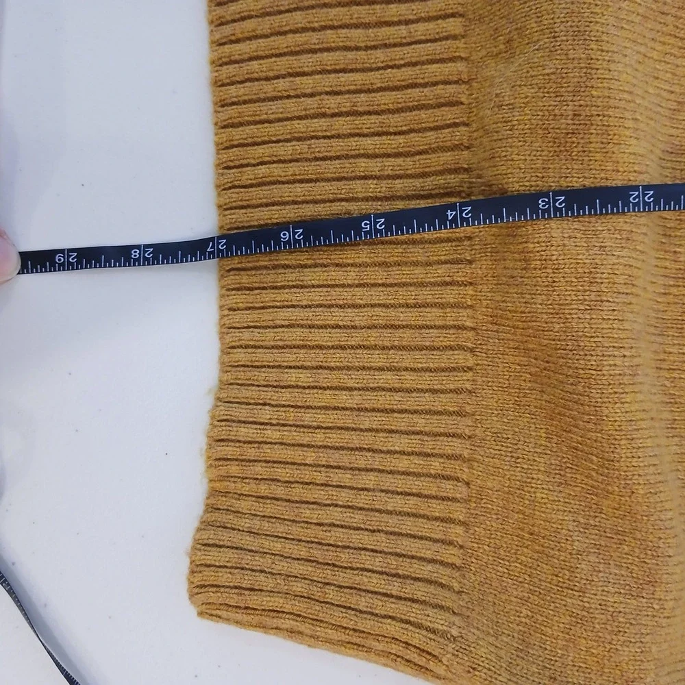 J.Crew Sweater Womens Large Mustard Wool Knit Crew Neck Pullover Sweater